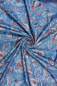 Dreamy Paisley Print Wool Frayed Scarf