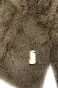Oversized Lapel Faux Fur Sleeved Jacket