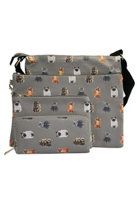 Cat Print Bag Collection - Grey