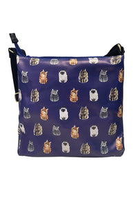 Cat Print Bag Collection - Navy