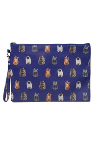 Cat Print Bag Collection - Navy