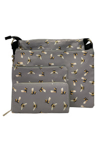 Bee Print Bag Collection - Grey