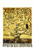 Klimt 'Tree of Life' Detail Print Wool Tassel Scarf