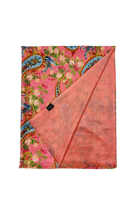 Pretty Paisley Floral Print Wool Frayed Scarf