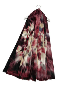 Colourful Tie Dye Wool Frayed Scarf