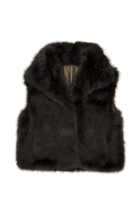 Oversized Lapel Faux Fur Gilet