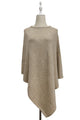 Plain Cosy Metallic Thread Poncho