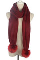Pom Pom Knitted Scarf