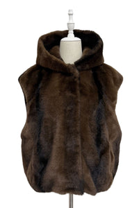 Luxe  Faux Fur Hooded Gilet