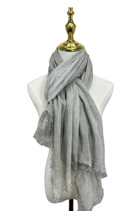 Made In Italy Plain Bamboo Scarf - Light Grey