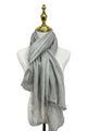 Made In Italy Plain Bamboo Scarf - Light Grey