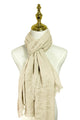 Made In Italy Plain Modal/Linen Frayed Scarf