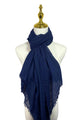 Made In Italy Plain Modal/Linen Frayed Scarf