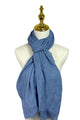 Made In Italy Plain Modal/Linen Frayed Scarf
