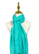 Made In Italy Plain Modal/Linen Frayed Scarf