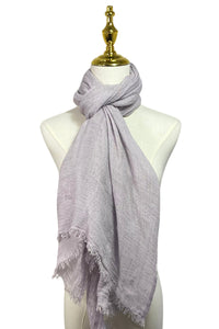 Made In Italy Plain Modal/Linen Frayed Scarf