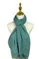 Made In Italy Plain Modal/Linen Frayed Scarf