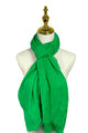 Made In Italy Plain Modal/Linen Frayed Scarf