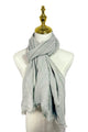 Made In Italy Plain Modal/Linen Frayed Scarf