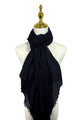 Made In Italy Plain Modal/Linen Frayed Scarf