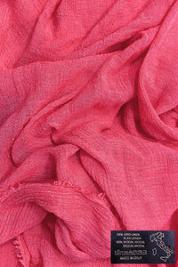 Made In Italy Plain Modal/Linen Frayed Scarf