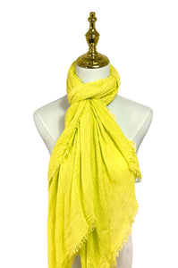 Made In Italy Plain Modal/Linen Frayed Scarf