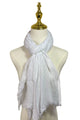 Made In Italy Plain Modal/Linen Frayed Scarf