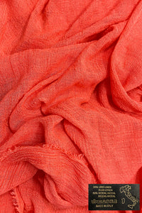 Made In Italy Plain Modal/Linen Frayed Scarf