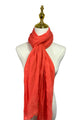 Made In Italy Plain Modal/Linen Frayed Scarf