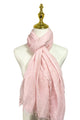 Made In Italy Plain Modal/Linen Frayed Scarf