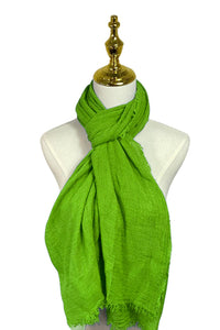 Made In Italy Plain Modal/Linen Frayed Scarf
