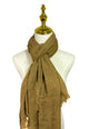 Made In Italy Plain Modal/Linen Frayed Scarf