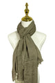 Made In Italy Plain Modal/Linen Frayed Scarf