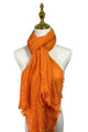 Made In Italy Plain Modal/Linen Frayed Scarf