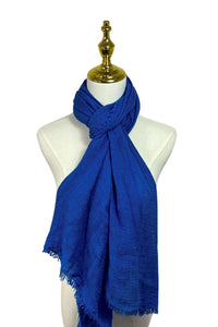 Made In Italy Plain Modal/Linen Frayed Scarf