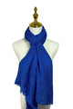 Made In Italy Plain Modal/Linen Frayed Scarf