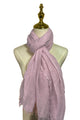 Made In Italy Plain Modal/Linen Frayed Scarf