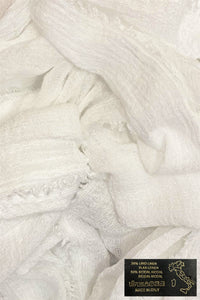 Made In Italy Plain Modal/Linen Frayed Scarf