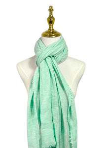 Made In Italy Plain Modal/Linen Frayed Scarf