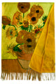 Van Gogh Sunflowers Art Print Wool Tassel Scarf