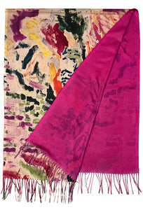 Matisse 'La Japonaise' Art Wool Tassel Scarf
