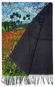 Van Gogh 'Poppy Field' Art Print Wool Tassel Scarf