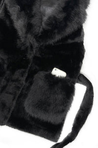 Faux Fur Long Gilet with Belt