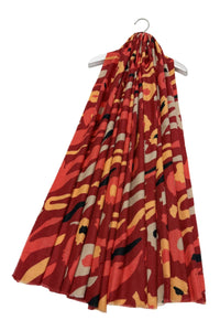 Abstract Animal Print Frayed Scarf