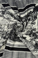 Tranquil Garden Print Wool Frayed Scarf