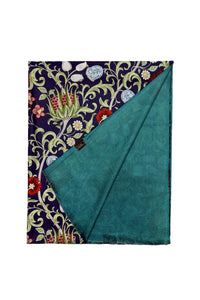 Mixed Floral  Style Wool Frayed Scarf