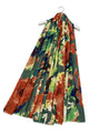 Painted Floral Print Frayed Scarf