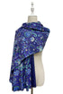 Lotus Paisley & Hearts Print Wool Frayed Scarf