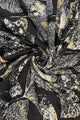 Ginkgo Leaf Gold Foil Shimmer Frayed Scarf