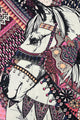 Decorative Folk Style Horse Print Square Tassel Scarf